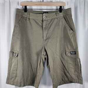 Matix Cargo Shorts Men's Size 34 Olive Military Green Ripstop Utility 11" Inseam